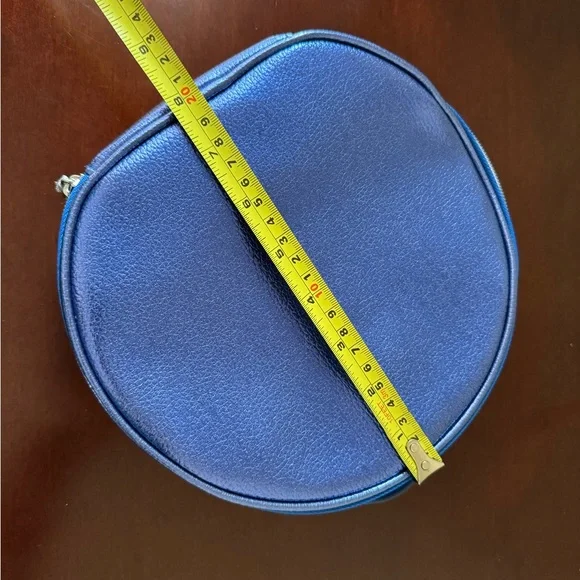 NWT Neiman Marcus blue metallic cosmetic bag - Picture 6 of 6